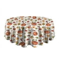 thumbnail image 5 of Fall Pumpkins Leaves Pattern Round Tablecloth 60" X 60",Wrinkle Wipeable Table Cloth for Kitchen Dining Room Picnic Patio Party, 5 of 6