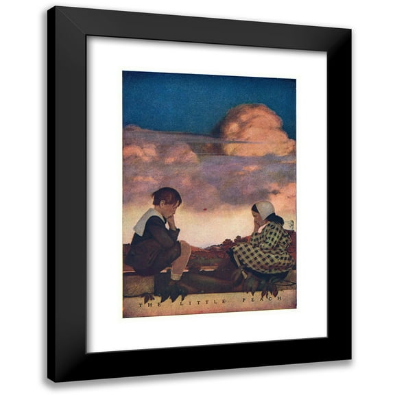 Maxfield Parrish 11x14 Black Modern Framed Museum Art Print Titled - The Little Peach (1904)