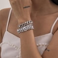 thumbnail image 2 of Conjunto De Pulseras De Cadena Gruesa De Hip-Hop Para Mujer, Pulsera Con Abalorio De Diamantes De Imitación Brillantes, Cadena De Mano, Pulsera De Cristal matsuzay AP006775-02, 2 of 6