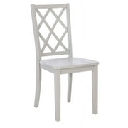 Linon Nico Wood Side Chair X Back Design in Crisp Light Gray Finish