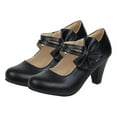 thumbnail image 2 of EeaseMX par de zapatos de tacón alto con lazo para mujer, con punta ligera y tacón grueso., 2 of 8
