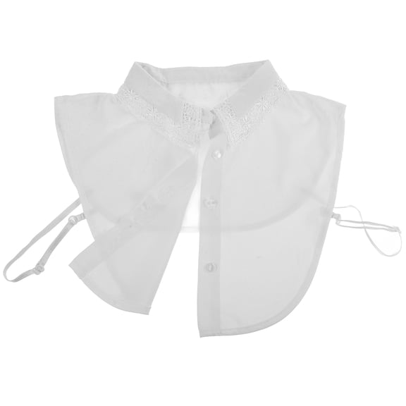 LOLIPPYY Women's Stylish Detachable Collar Blouse, Chiffon Decorative Accessory, 1 Pair
