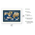 thumbnail image 2 of United Airlines - World Air Routes - USA Europe Africa Asia - Vintage Airline Travel Poster by Lucien Boucher c.1949 - Bamboo Fine Art 290gsm Paper Print (Unframed) 18x24in, 2 of 4
