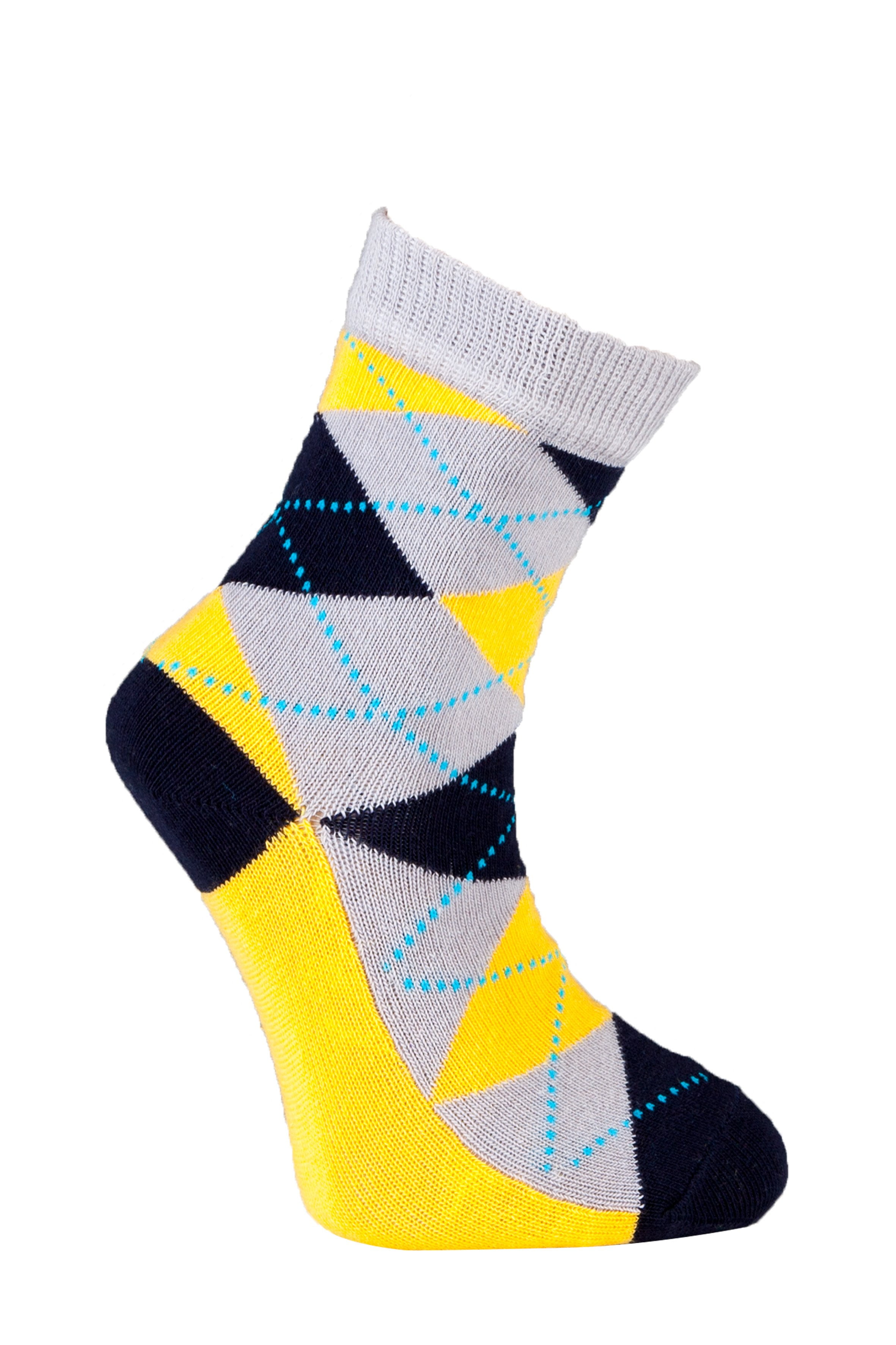 Yellow Coal Argyle Socks