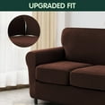 thumbnail image 4 of 2024 Sofa Cover with Separate Cushion Slipcover Stretch Checks (Sofa  Wine), 4 of 7