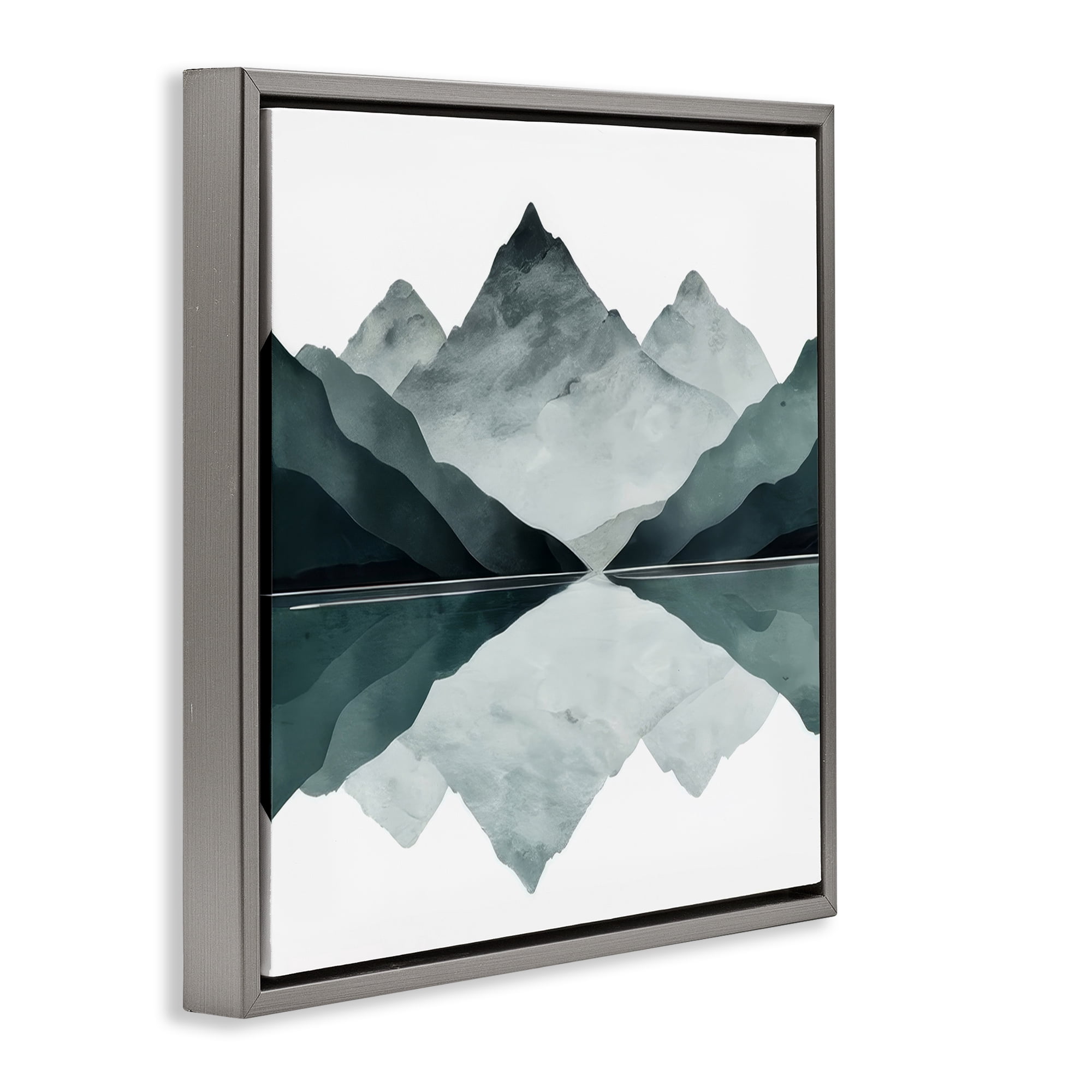 Stupell Industries Earth & Water Landscape Landscape & Nature Painting Gray Floater Framed Canvas Art Print Wall Art, 25 x 25