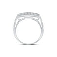thumbnail image 3 of Sterling Silver Mens Round Diamond Rectangle Cluster Ring 1/4 Cttw, 3 of 4