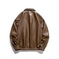 thumbnail image 2 of Maoxin Men's Leather Jacket Man Solid Color Pockets Zipper Lapel Leather Coat Leather Jacket Men Plus Size Coffee M, 2 of 4