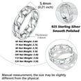 thumbnail image 5 of Silvora 925 Sterling Silver Cuban Link Rings for Women Men Birthday Christmas Jewelry Gift, Size 11, 5 of 7