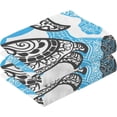 thumbnail image 2 of SKYSONIC Art Pattern Turtle Patterned Hand Towels 2 PCS, Cotton Bath Towel for Drying Face Hands Body ,Absorbent Lightweight Towels for Bathroom Ktichen Travel Gym, 16"x28", 2 of 7