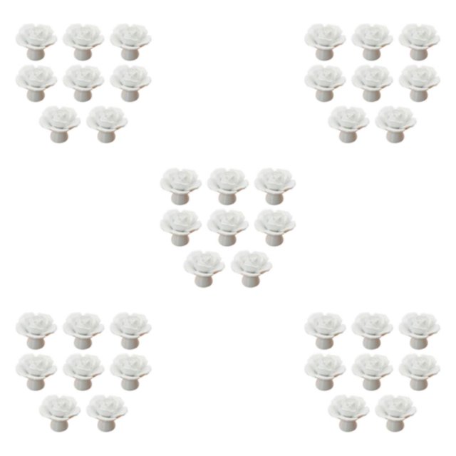 ZheElen Decorative And Easy-to-install Flower Pulls Knobs For Unique Touch Wide Range white 5Set