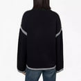thumbnail image 4 of 2025 Fall Winter Women'S Oversized Solid Color Round Neck Long Sleeve Color Block Cable Knit Pullover Sweater, 4 of 15