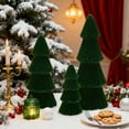 thumbnail image 3 of Ayieyill 3pcs Tabletop Christmas Tree Velvet Woven Resin Christmas Trees for Christmas Decor Indoor, Christmas Table Decor, Green, 3 of 9