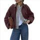 thumbnail image 2 of Chaqueta de Gamuza Sintética para Mujer, Abrigo Informal Holgado de Larga con Solapa y Estilo Urbano A . Vino Tinto L, 2 of 7