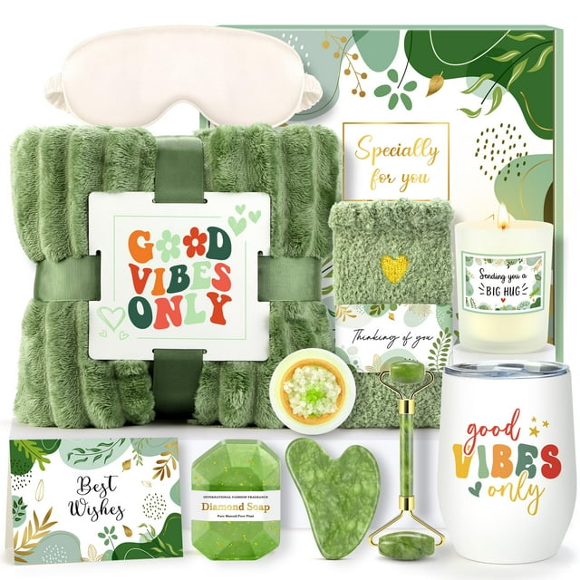 Set de regalo de cuidado personal CHESACE Spa para mujer con manta y taza