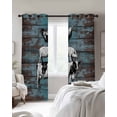 thumbnail image 2 of Farmhouse Wooden Grain Blackout Curtains 45 Inches Long, Kitchen Black Out Window Treatments, Vintage Shabby Cow Pig Chicken Thermal Insulated Lined Drapes for Small Window with Grommet 42"x45", 2 of 8