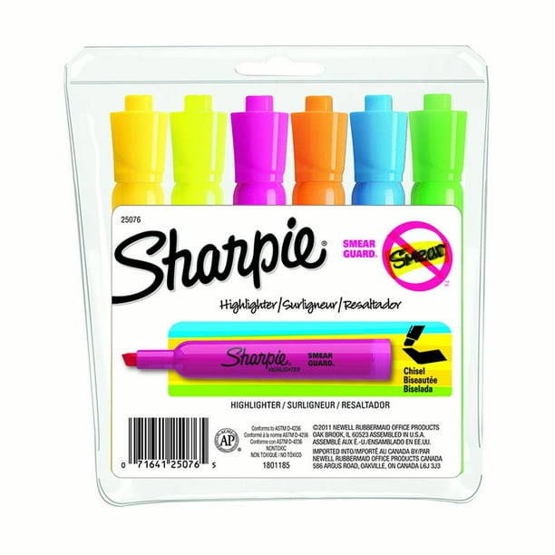 Sharpie Highlighter 6 Per Pk 6 Pk Walmart Com Walmart Com