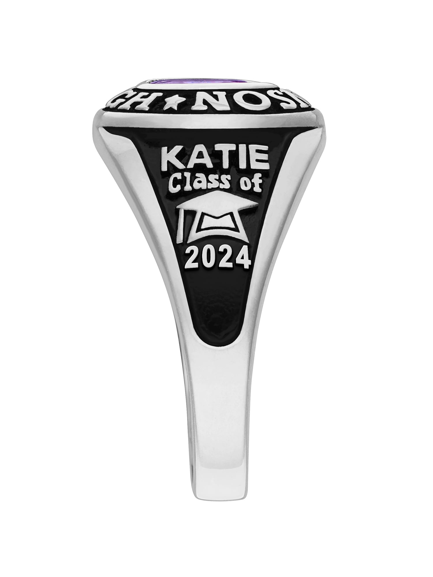 Order Now for 2025 Graduation, Freestyle 10K White Gold Women's Classic Petite Oval Birthstone Class Ring, Personalized, High School or College