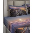 thumbnail image 2 of Ambesonne Mountain Fitted & Top Sheet Set with Shams, Full Moon Sunset Alps, Multicolor, 2 of 4