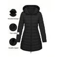 thumbnail image 2 of RYRJJ Women's Long Reversible Puffer Jackets Full Zip Winter Outerwear Quilted Padded JacketHooded Warm Snow Coats with Pockets(Black,L), 2 of 8