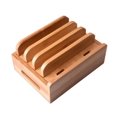 thumbnail image 3 of Soporte de carga de bambú para múltiples dispositivos con 4 puertos de carga USB 6 en 1 Soporte de carga USB para teléfono Tablet Smart Dock Charger Organizer JAMW Sencillez, 3 of 5