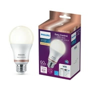 Philips Smart Wi-Fi Connected LED 60-Watt A19 Light Bulb, Frosted Soft White, Dimmable, E26 Base (1-Pack)