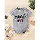 thumbnail image 2 of Baby Boys Casual "MAMA'S BOY" Romper, Short Sleeve Crew Neck Bodysuit For Summer, 2 of 5
