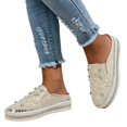 thumbnail image 3 of Heiheiup New Pearl Rhinestone Wrapped Half Slippers With Thick Soles That Increase Versatility For External Wear, 3 of 8