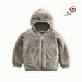 thumbnail image 4 of BXINGOHAI Baby Toddler Girls Boys Fleece Hoody Jacket Zip Up Teddy Coat Shape Warm Winter Outwear Fall Winter Thick Hoodie Coats Clearance Sale Gray,8-9 Years, 4 of 6