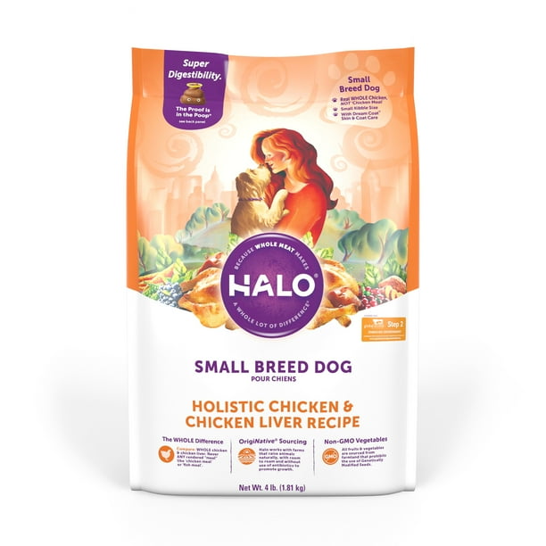 Halo Natural Dry Dog Food, Small Breed Chicken & Chicken Liver Recipe