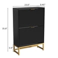 thumbnail image 5 of IQCNGVX Modern Fluted Shoe Cabinet with 2 Flip Drawers, 5 of 7