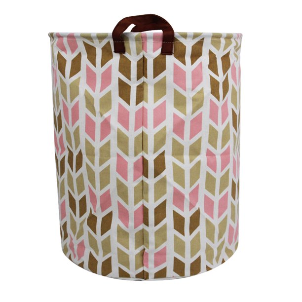 Hiyagon Canvas Laundry Basket with Handles, Diamonds