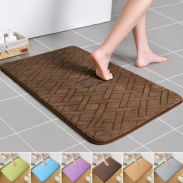 Xihbxyly Alfombrilla de Baño Gruesa, Cojín de Espuma Suave, Diseño Antideslizante Superabsorbente, Ideal para Baño, Cocina, Dormitorio y Sala de Estar, Fácil de Limpiar, Tamaño 40 X 60 Cm.