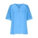 thumbnail image 4 of Tamaño Más Manga Corta Tops para Mujeres Verano Color Sólido Puff Manga Corta Suelta Moda Cuello Redondo Top, 4 of 6
