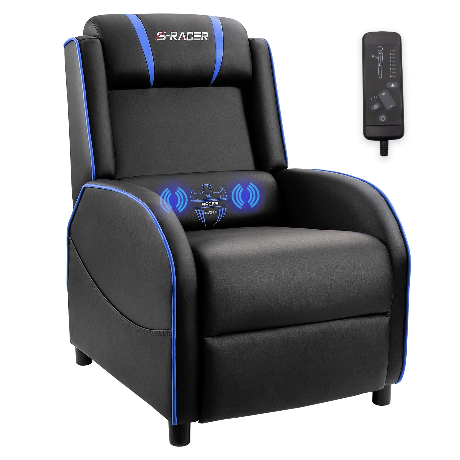 Gaming Recliner Chair Living Room Sofa Adjustable Seat headrest W/Lumbar Support 
