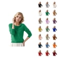 thumbnail image 1 of Chandail pour Femmes Automne Hiver 2026 Tendance Manches Longues Col Rond Tricoté Uni, 1 of 4