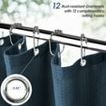 thumbnail image 5 of DONGFXK Waffle Textured Heavy Duty Fabric Shower Curtain, 230GSM Luxury Weighted Polyester Cloth Bath Curtain Set with 12 Stainless Steel Hooks, Blue,72” x 84”, 5 of 7