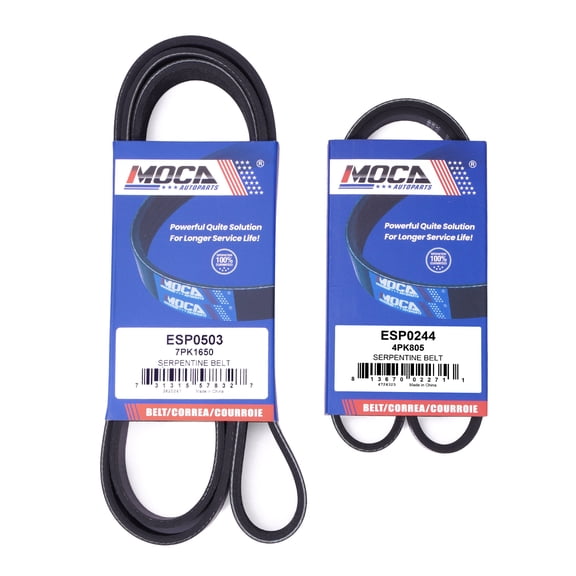 MOCA AUTOPARTS 2x Serpentine Belt Fit for 2009-2012 BMW 750i 750Li 4.4L & 2011-2013 BMW 550i 4.4L & 2010-2012 BMW 550i GT 4.4L & 2008-2011 BMW X6 4.4L