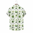 thumbnail image 6 of Ceisia Men's St. Patrick's Day Short Sleeve Shirt Clover Print Regular Straight Fit Green Turn-Down Collar Spring Summer Shirt Gift, 6 of 6