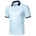 thumbnail image 2 of Sngxgn Men's Short Sleeve Cotton Polo Shirt in Classic Fit(Sky Blue,S), 2 of 9