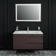 thumbnail image 2 of Modern Wall-Mounted Bathroom Vanity with Washbasin | Judi Brown Matte Collection | Non-Toxic Fire-Resistant MDF-40"-Omega Collection R-line 24", 2 of 4