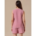 thumbnail image 3 of DARING DIVA Women's Gingham 2 Piece Outfits Beach Plaid Vest and Shorts Sets S Red, 3 of 6