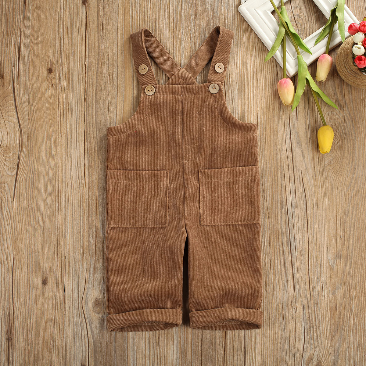Salopette Bébé En Velours Côtelé - Combinaison Une Pièce Sans Manches Avec Bretelles - Taille 0-3 Ans (74 à 98) - Coton Doux Pour Automne, Hiver, Printemps