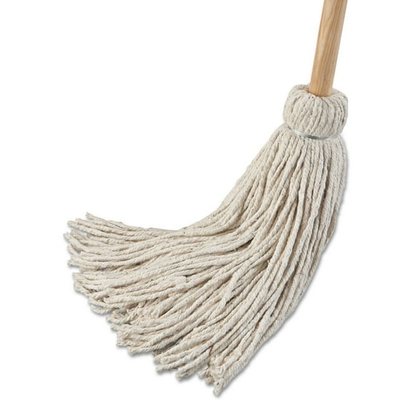 24 oz. Cotton Fiber Head Deck Mop with 54 in. Wooden Handle (6/Pack)