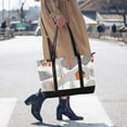 thumbnail image 4 of FORMRS Canvas Laptop Tote Bag for Women with 15.6" Computer Compartments Shoulder Handbag, Snow Cartoon Houses, 4 of 7