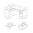 thumbnail image 5 of Monarch Specialties Computer Desk, Home Office, Corner, Left, Right Set-up, Storage Drawers, L Shape, Work, Laptop, Laminate, Tempered Glass, Black, Grey, Contemporary, Modern, 5 of 5
