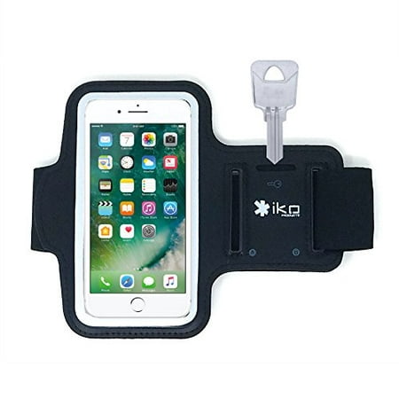 Iphone 6 Plus 6S Plus Armband - Best for Running, Sports and Workout , Sweatproof, Touch Sensitive, Key Holder - Black ( iPhone 6 PLUS / 6S PLUS (Best Phone For Running)