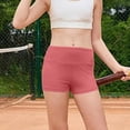 thumbnail image 2 of YOUYEDIAN Girls Athletic Shorts Kids High Waist Biker Dance Gymnastics Shorts Comfy Yoga Active Workout Volleyball Shorts (Watermelon Red, 6-7 Years), 2 of 6