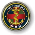 thumbnail image 2 of BestLicensePlateFrames - U.S. Navy Medicine 3D Domed CAR Emblem Badge Sticker Chrome Metal Bezel - Official U.S. Navy Licensed Product, 2 of 6