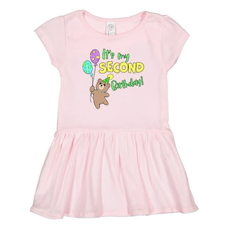 

Inktastic It s My 2nd Birthday Cute Bear and Balloons Gift Toddler Girl Dress
